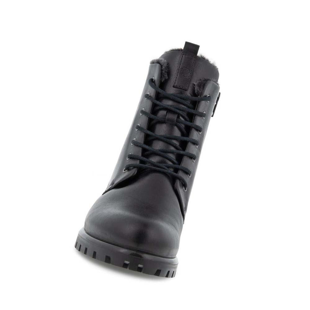 Women's Ecco Modtray Lace Boots Black | Canada 19ZUT